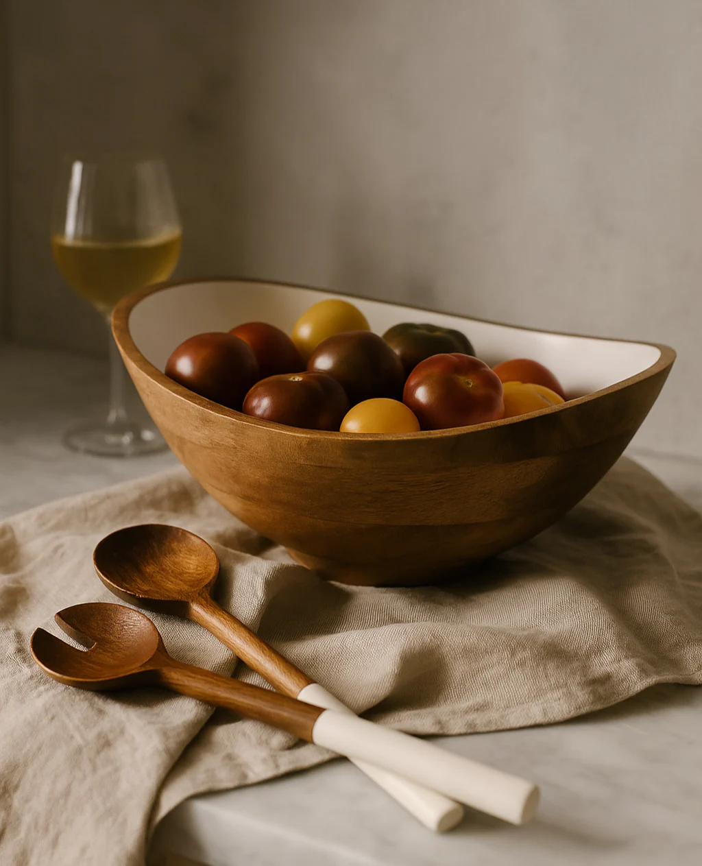 Palmer Wood + White Bowl
