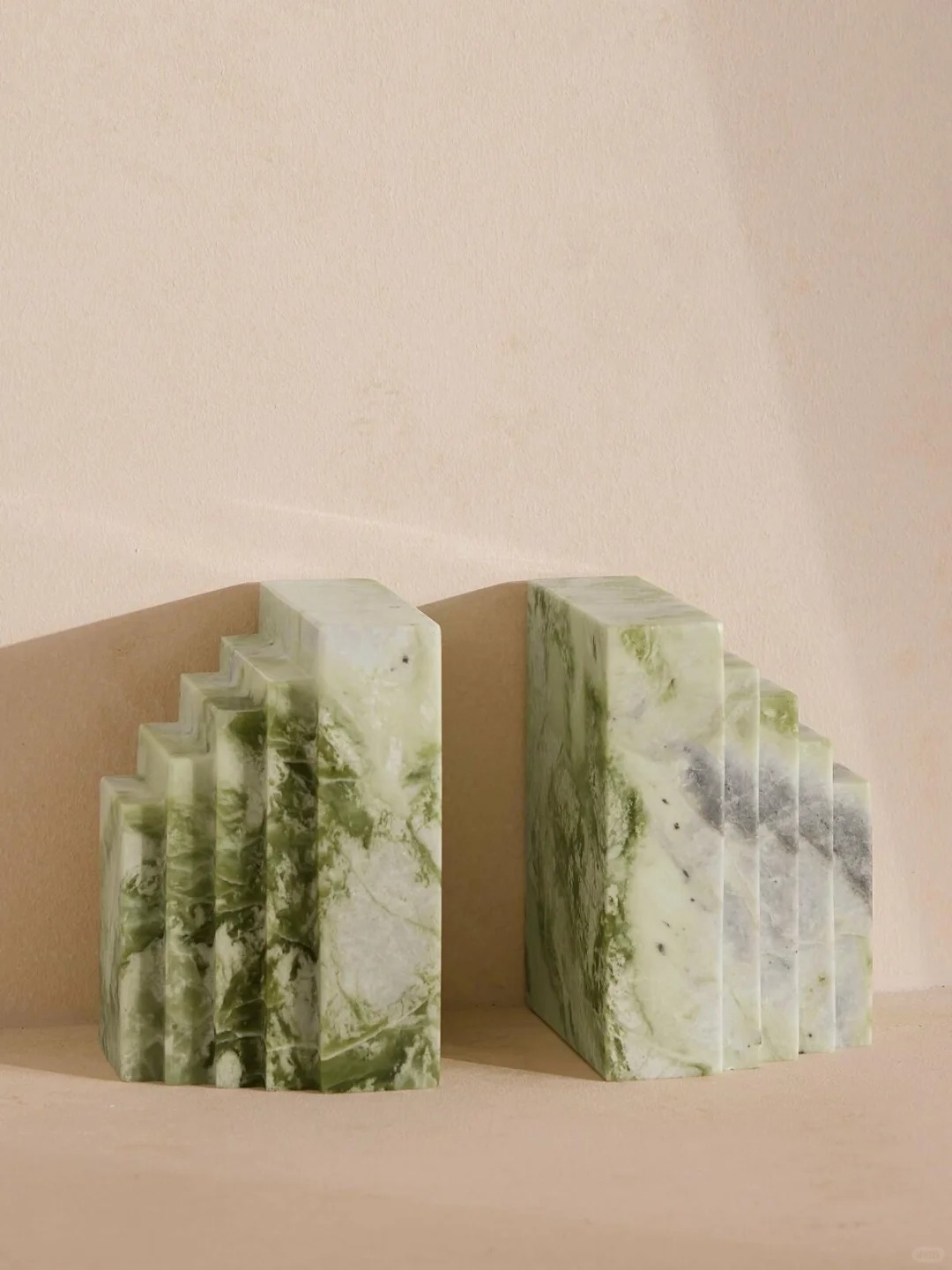 Marble Apple Green Bookends