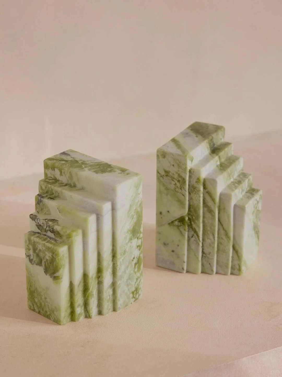 Marble Apple Green Bookends