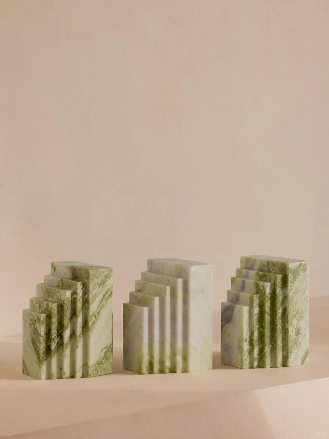 Marble Apple Green Bookends
